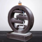 Round Ceramic Backflow Waterfall Incense Burner Smoke Censer_10