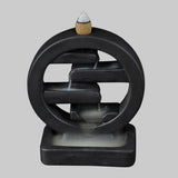 Round Ceramic Backflow Waterfall Incense Burner Smoke Censer_2