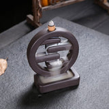 Round Ceramic Backflow Waterfall Incense Burner Smoke Censer_5