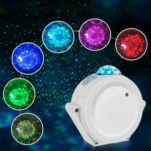 3-in-1 LED Galaxy Starry Night Light Projector, 3D Ocean and Star Sky Party Lamp-USB Plugged-in