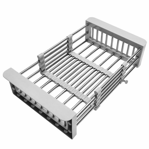 Over the Sink Stainless Steel Dish Drying Rack Kitchen Organizer_0
