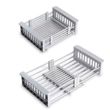 Over the Sink Stainless Steel Dish Drying Rack Kitchen Organizer_2