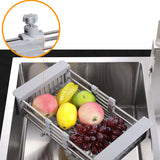 Over the Sink Stainless Steel Dish Drying Rack Kitchen Organizer_5
