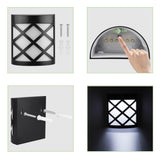6 LED Outdoor Solar Wall Lights Garden Step Bright Light_7