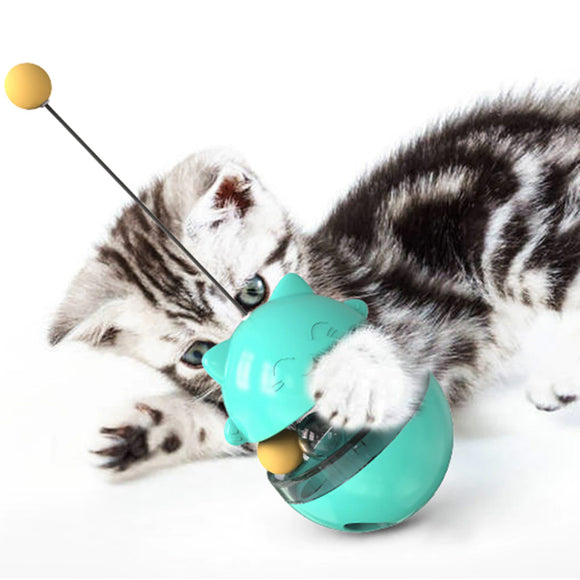 Cat Treat Dispenser Toy Ball Kitten Self Play Interactive Tumbler Toy_3