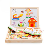 Wooden Educational Magnetic Double Sided Drawing Board For Kids Puzzle Toy_1