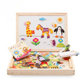 Wooden Educational Magnetic Double Sided Drawing Board For Kids Puzzle Toy_3