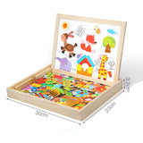 Wooden Educational Magnetic Double Sided Drawing Board For Kids Puzzle Toy_5