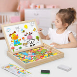 Wooden Educational Magnetic Double Sided Drawing Board For Kids Puzzle Toy_13