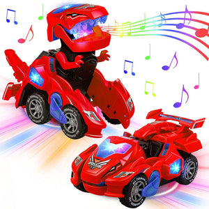 2 IN 1 Automatic Transforming Dinosaur Toy Car with LED Light and Music- Battery Operated_3