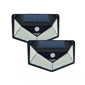 2 Pack 100 LED Solar Powered PIR Motion Sensor Outdoor Lights_0