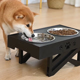 Elevated Double Bowl Dog Pet Feeder with Adjustable Height_13