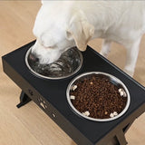 Elevated Double Bowl Dog Pet Feeder with Adjustable Height_8