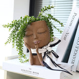 Unique Face Planters Pot for Indoor Outdoor Plants with Drainage Hole_11