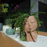 Unique Face Planters Pot for Indoor Outdoor Plants with Drainage Hole_13