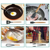 12PCS Silicone Utensils Set Wooden Cooking Kitchen Essentials_10