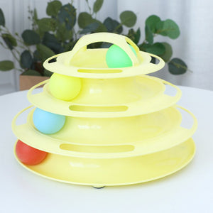3 Levels Interactive Cat Turntable and Track Ball Training Toy_0