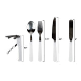 13 pcs Outdoor Dining Cutlery Mess Kit for 2 with Storage Bag_4