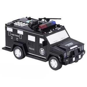 Armored Car Money Piggy Bank with Light for Kids - USB Rechargeable_0