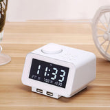 Brightness Adjustable LED Digital Alarm Clock Radio- USB Plugged in_2