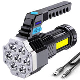 USB Rechargeable Torch Light High Brightness 7 COB Flashlight_3