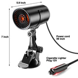 2 IN 1 Portable 12V  Fast Car Heater Windshield Defogger and Defroster with Suction Holder Cigarette Lighter Plugged-In_4