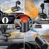 2 IN 1 Portable 12V  Fast Car Heater Windshield Defogger and Defroster with Suction Holder Cigarette Lighter Plugged-In_11