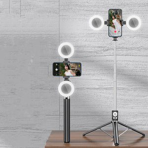 USB Charging Selfie Stick with Dimmable Double Fill Lamp_0