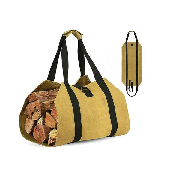 Portable Firewood Log Carrier Tote Bag Fireplace Wood Holder_0