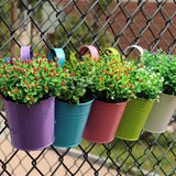 10 Colors Metal Hook Flower Pot Hanging Balcony Plant Holder_11