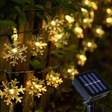 Solar Powered Snowflake LED String Light Holiday Decoration_12