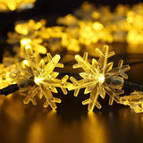 Solar Powered Snowflake LED String Light Holiday Decoration_4