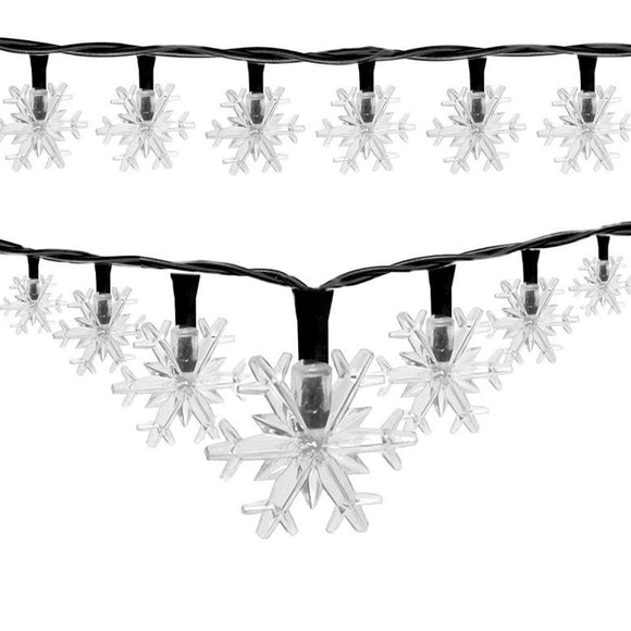 Solar Powered Snowflake LED String Light Holiday Decoration_0