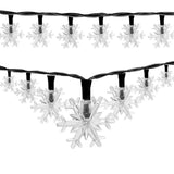 Solar Powered Snowflake LED String Light Holiday Decoration_0