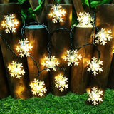 Solar Powered Snowflake LED String Light Holiday Decoration_8