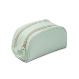 Large Capacity Double Zipper PU Leather Portable Cosmetic Bag_2