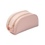 Large Capacity Double Zipper PU Leather Portable Cosmetic Bag_3