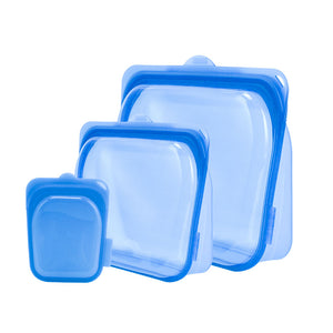 Pack of 3 High Temperature Silicone Reusable Grocery Food Bag_0